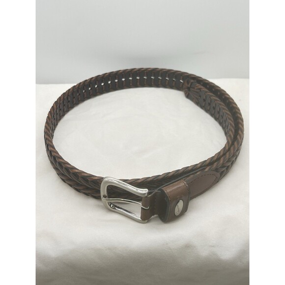 Nike Golf Genuine Bonded Leather Mens 32 Braided Brown Belt - Picture 1 of 8